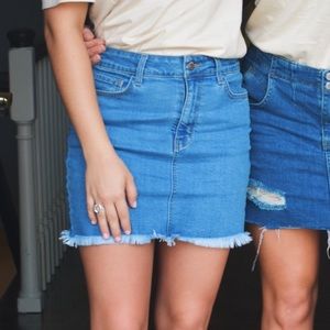O2 Denim Medium Wash Denim Skirt